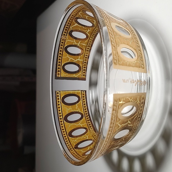 Rare Vintage Collectable Signed Culver Antigua glass salad bowl 22k gold - Picture 3 of 7